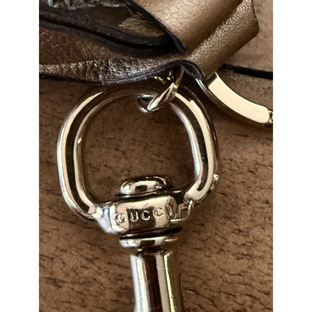 Gucci Key Chain Women's Brown GG Canvas Leather Dog Bag Charm Made Italy - Picture 7 of 7